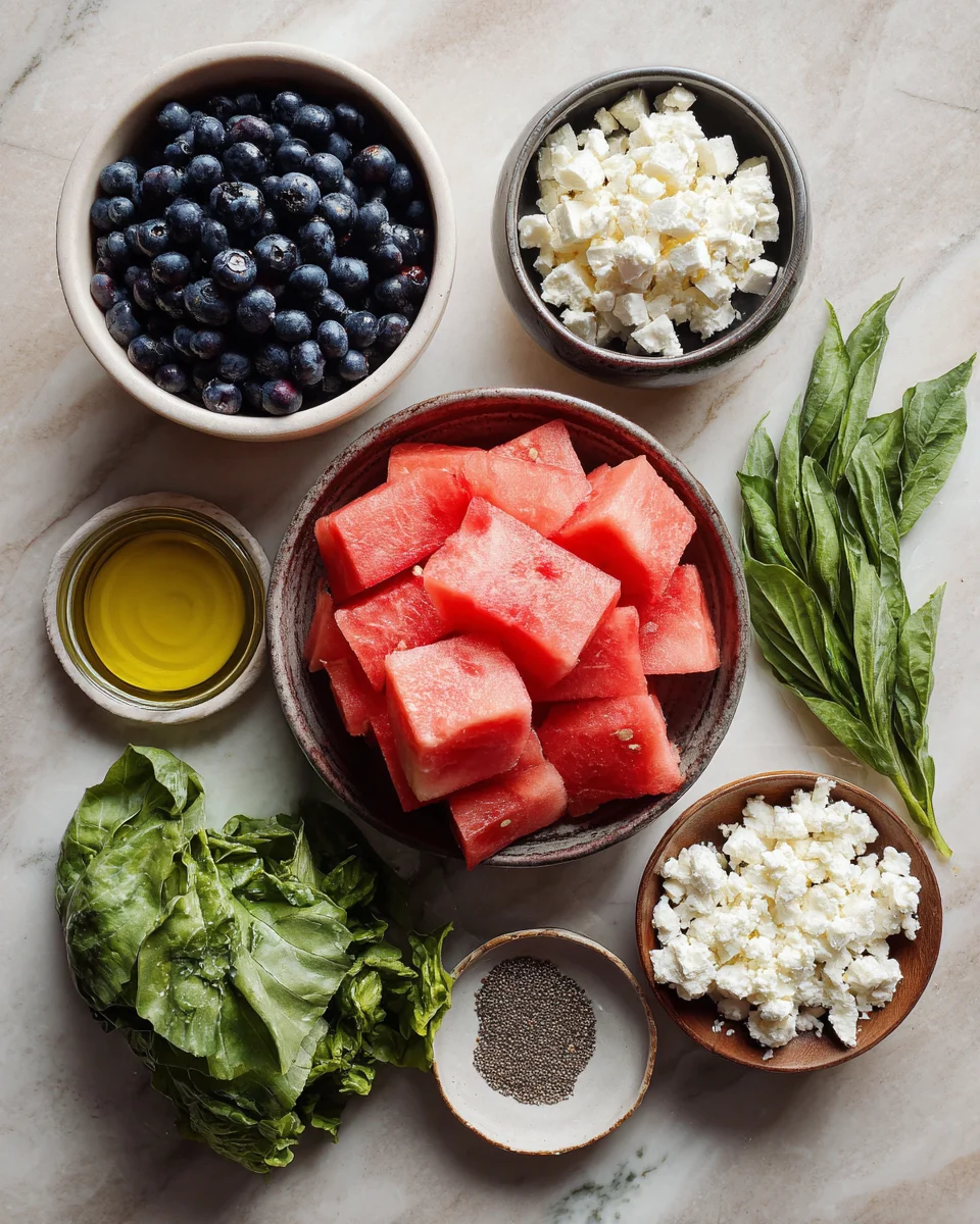 Watermelon Blueberry Feta Salad
