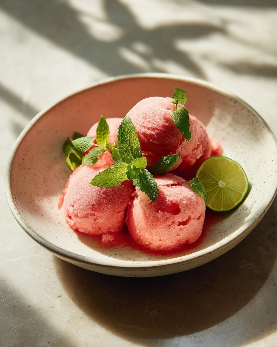 Watermelon Sorbet with Lime