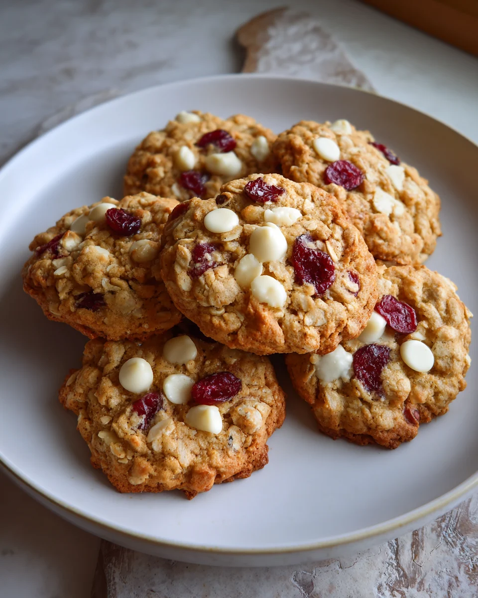 White Chocolate Cherry Oat Cookies