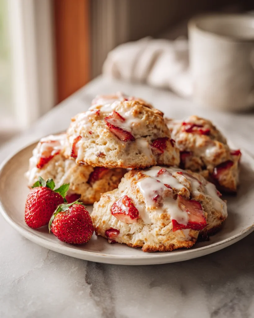 White Chocolate Strawberry Scones