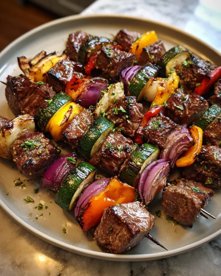 BBQ Steak And Vegetable Kabobs
