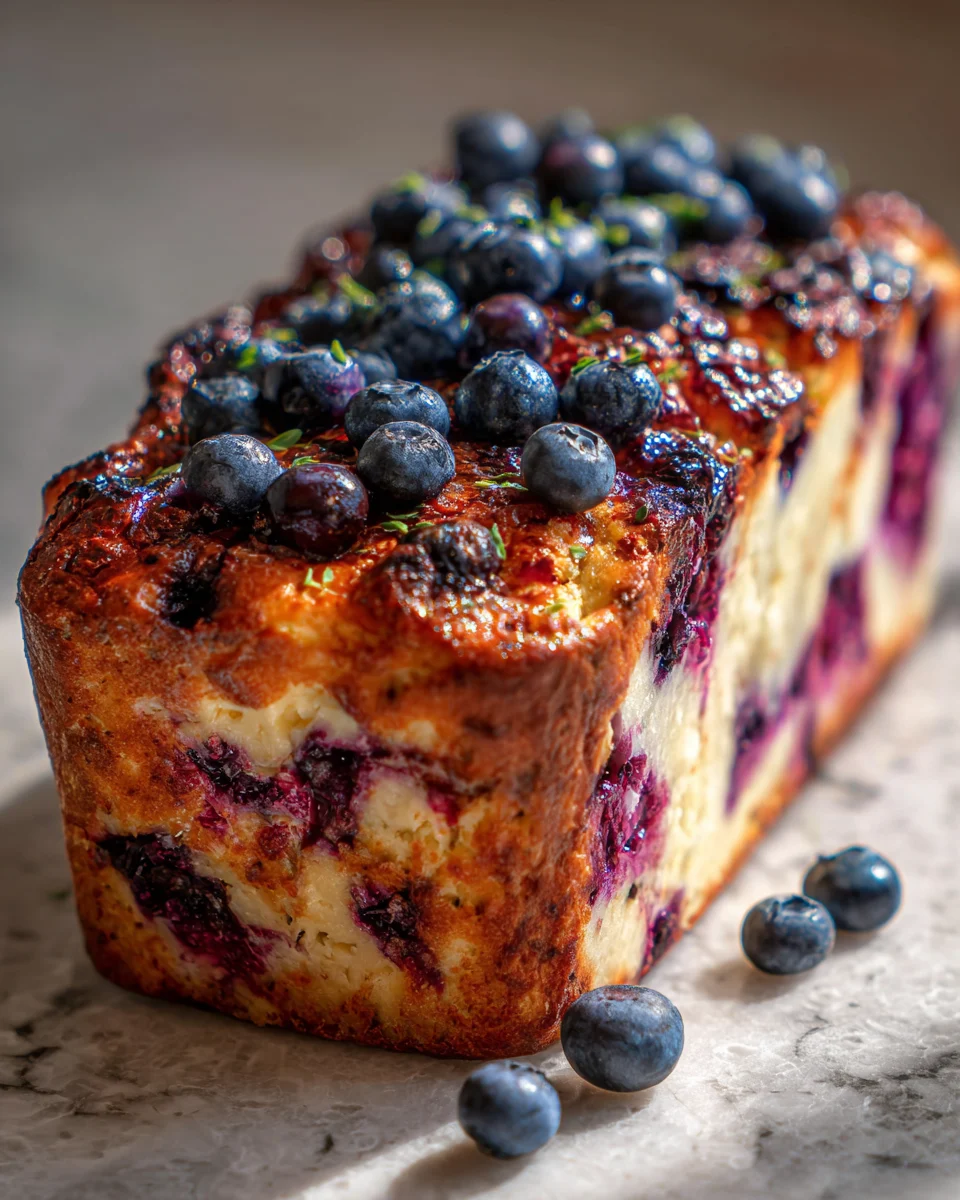 Blueberry Cream Cheese Bread Loaf