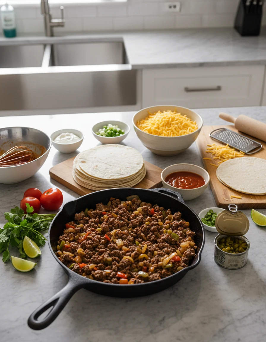 Cheesy Beef Enchilada Bake Recipe