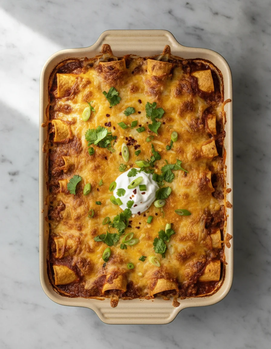 Cheesy Beef Enchilada Bake Recipe