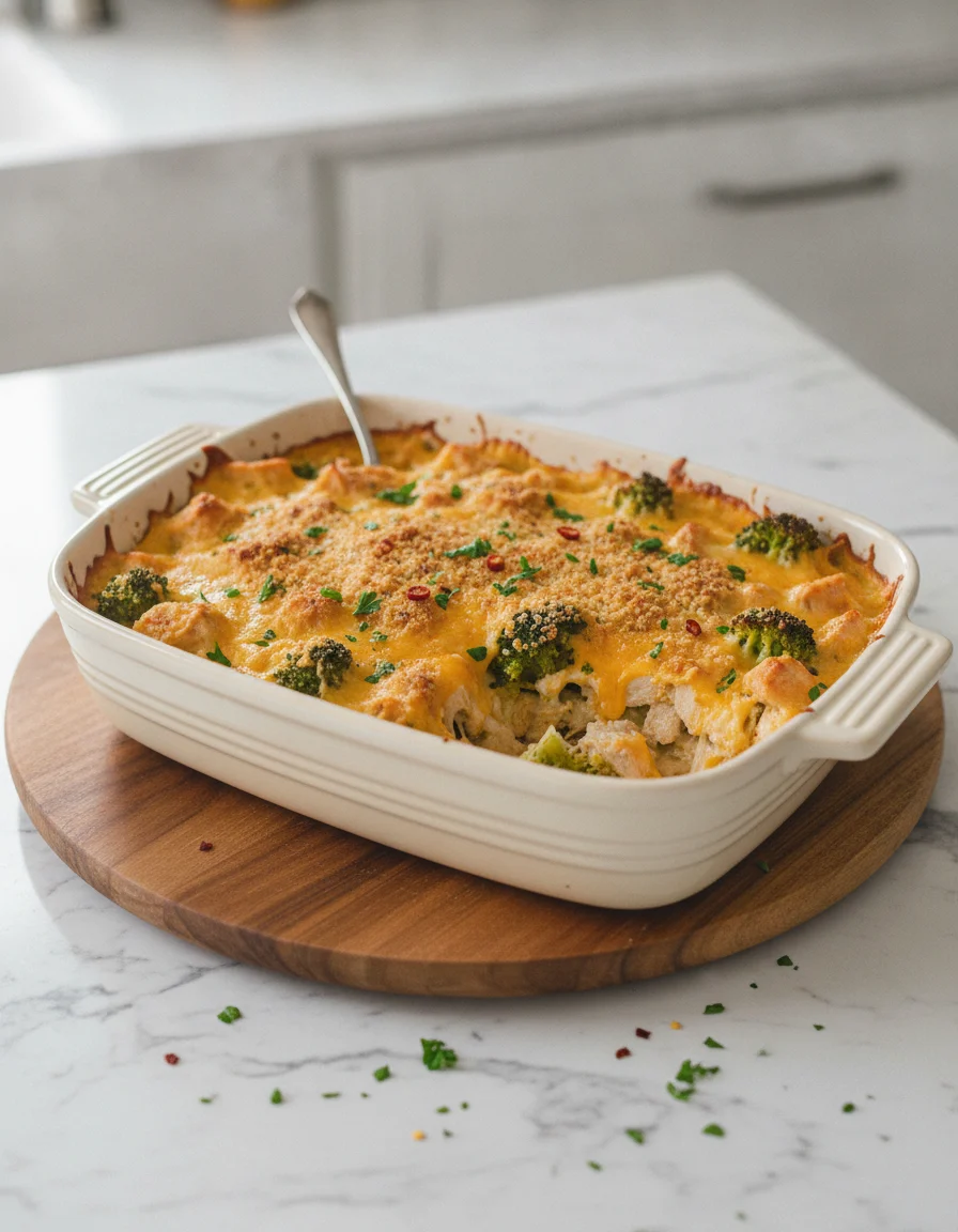 Delicious Cheesy Chicken Broccoli Bake