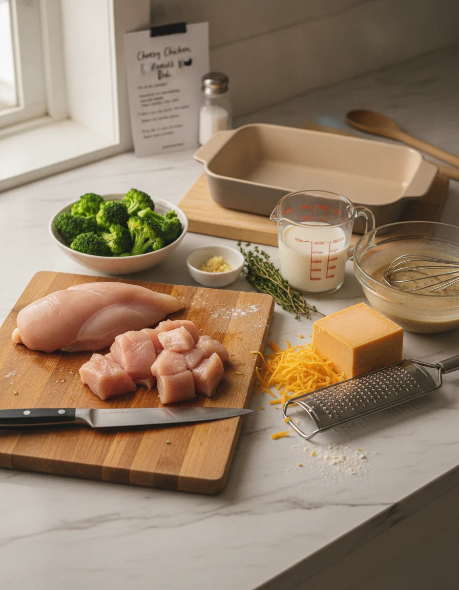 Delicious Cheesy Chicken Broccoli Bake