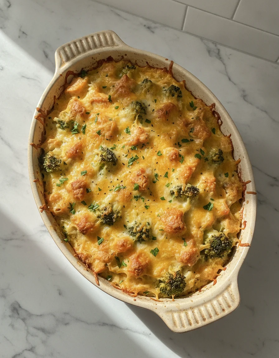 Delicious Cheesy Chicken Broccoli Bake