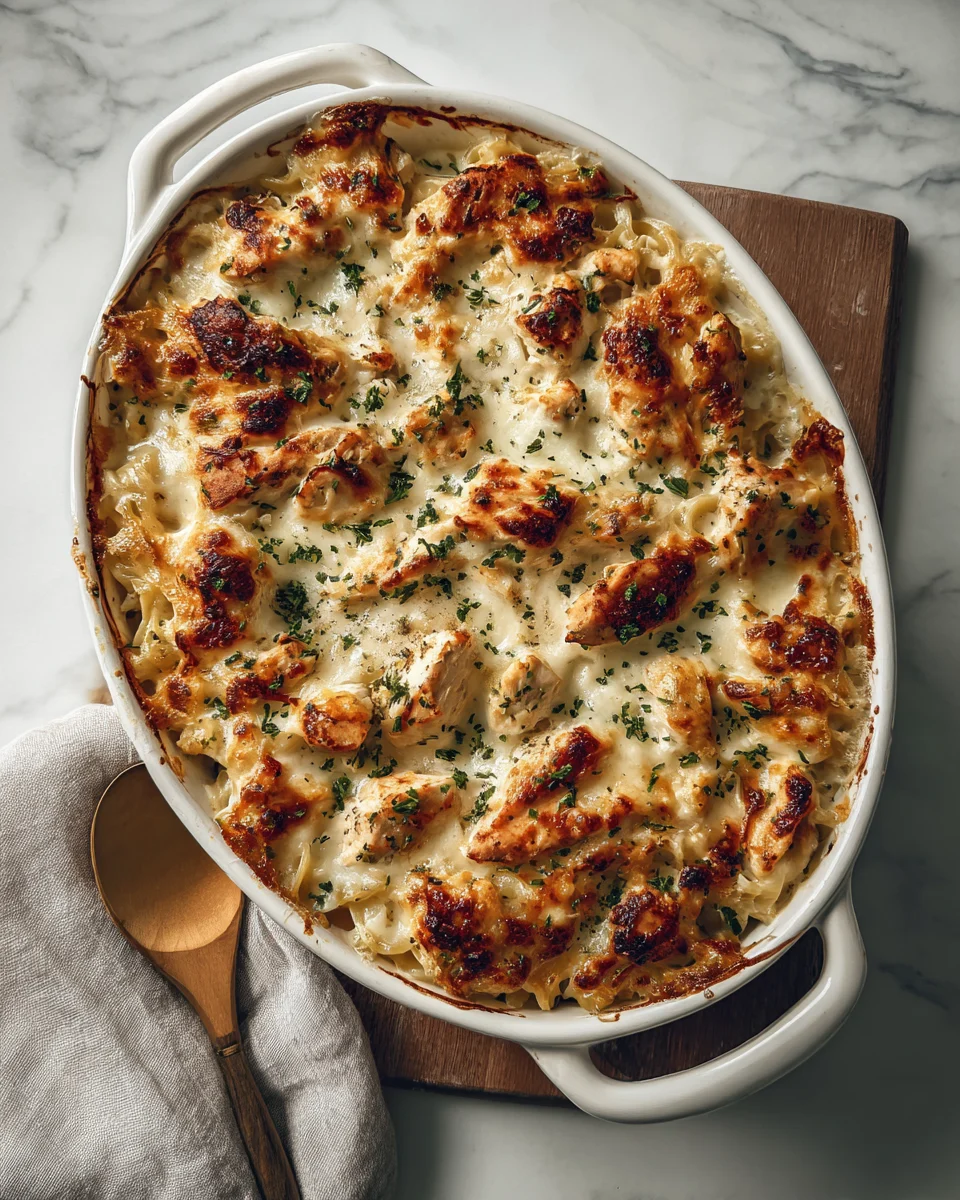 Easy Chicken Alfredo Bake