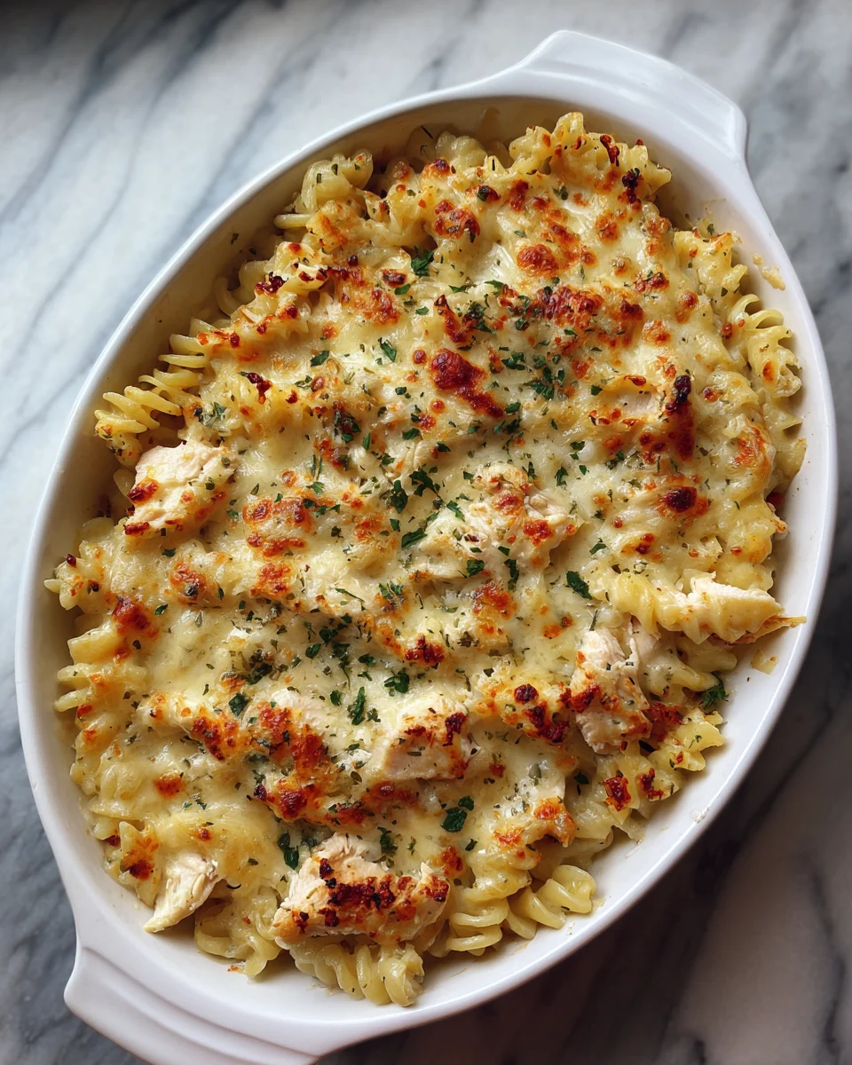 Easy Chicken Alfredo Bake