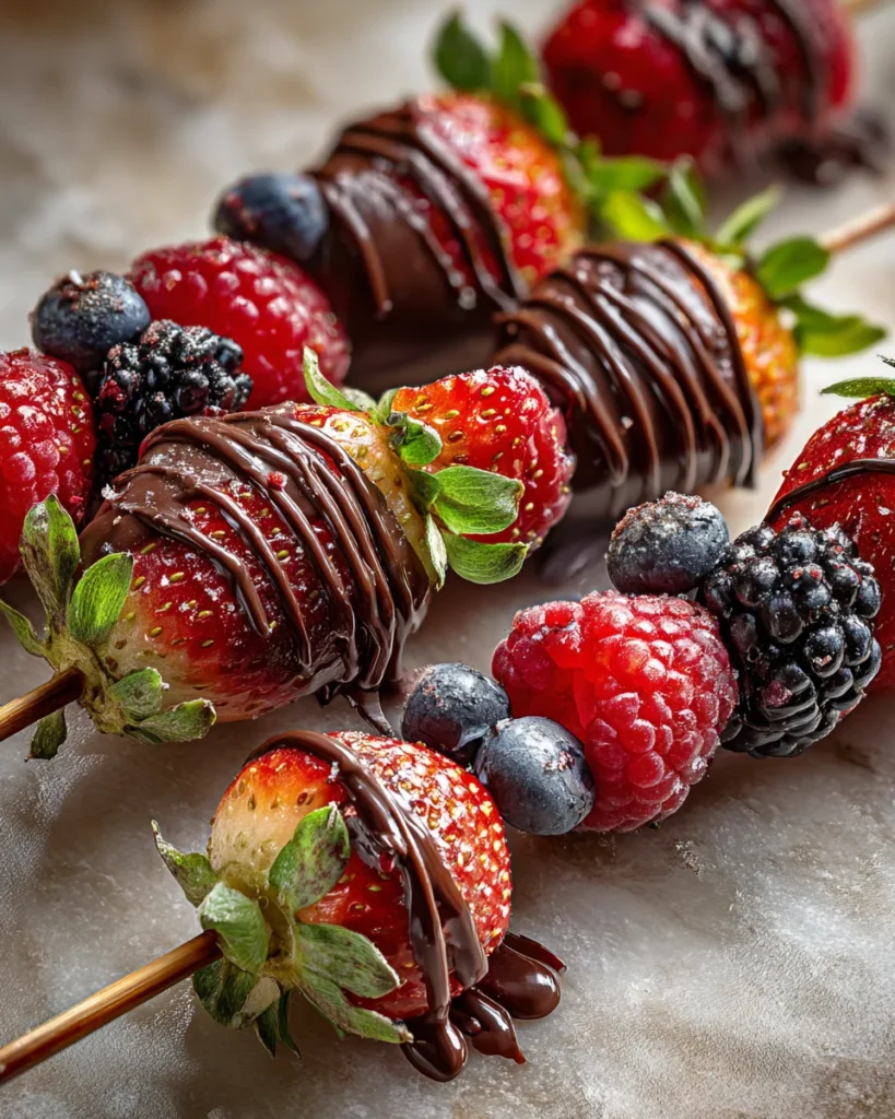 Chocolate Dipped Fruit Skewers