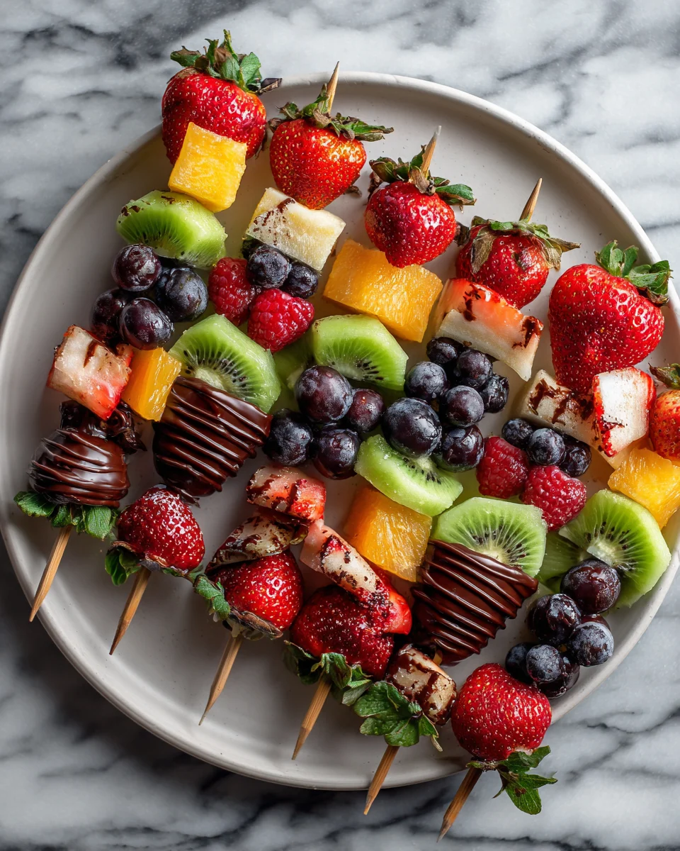 Chocolate Dipped Fruit Skewers