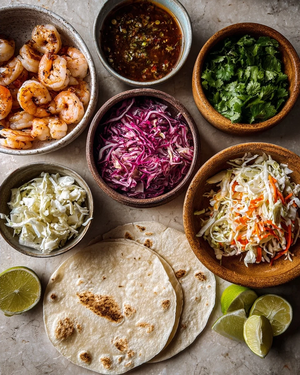 Cilantro Lime Shrimp Tacos with Slaw