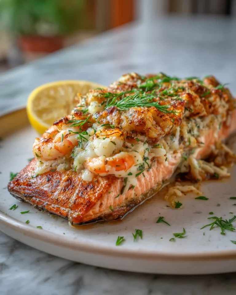 Crab and Shrimp Stuffed Salmon
