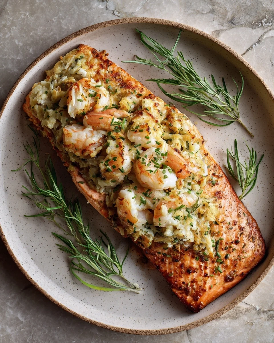 Crab and Shrimp Stuffed Salmon