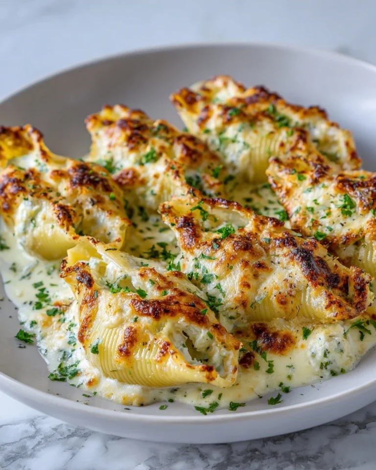 Crab Stuffed Shells with Alfredo Sauce