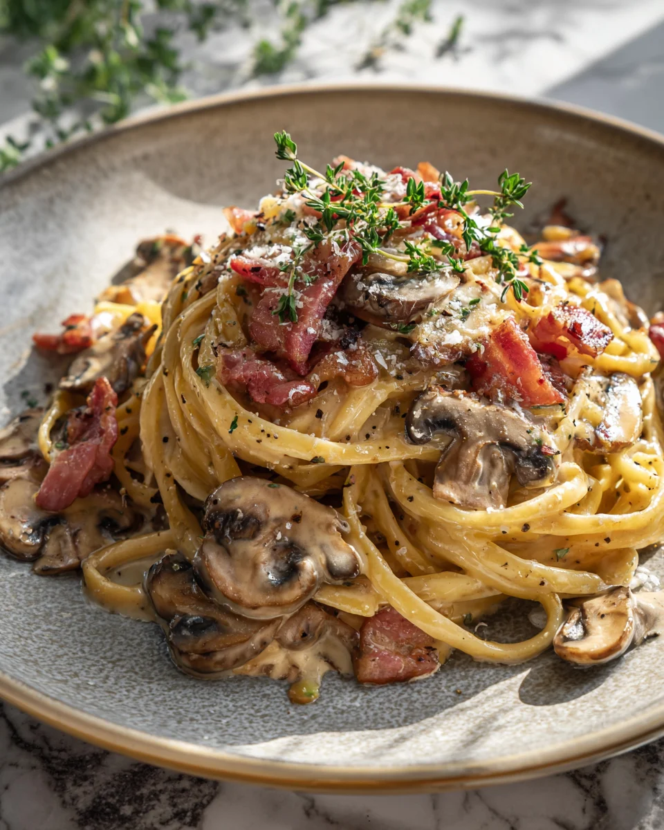 Creamy Bacon Mushroom Pasta