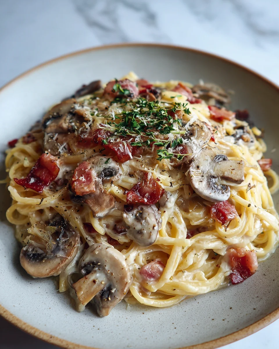 Creamy Bacon Mushroom Pasta