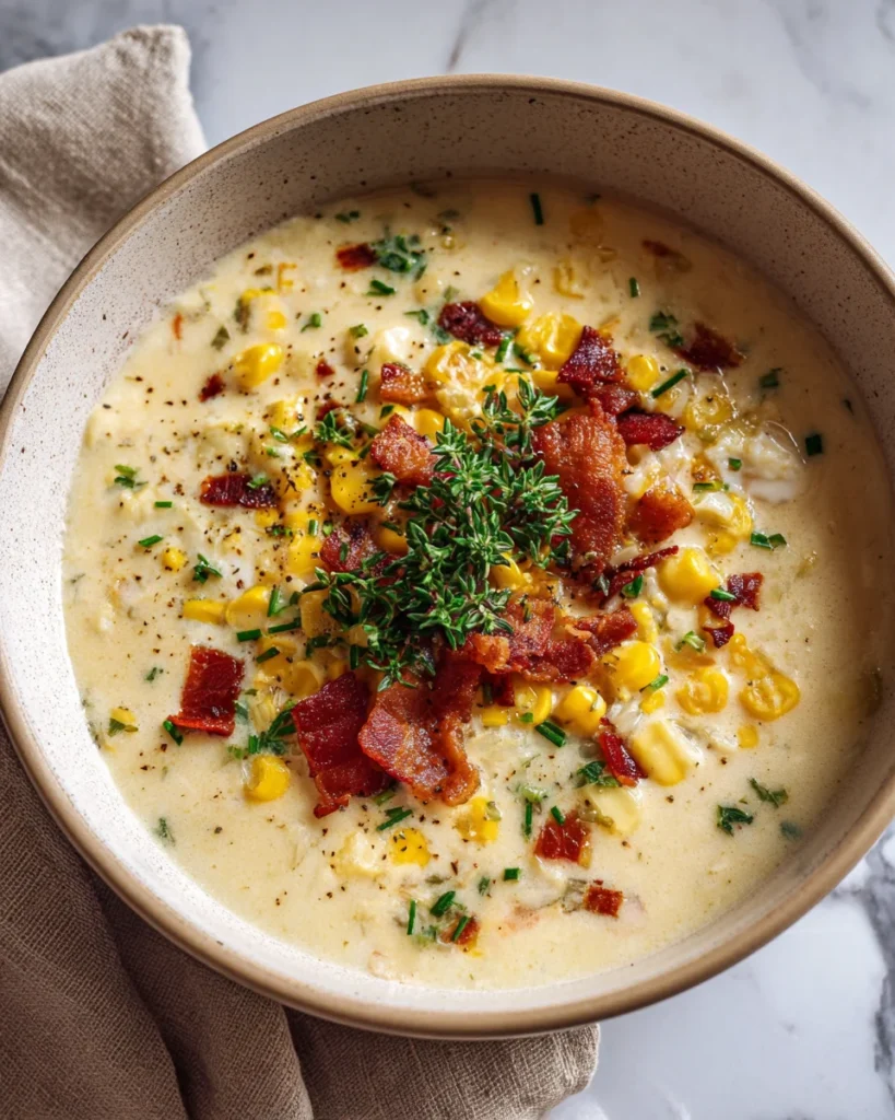 Creamy Corn And Bacon Chowder