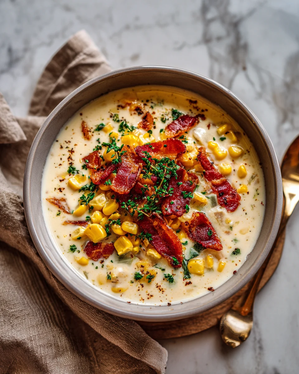 Creamy Corn And Bacon Chowder