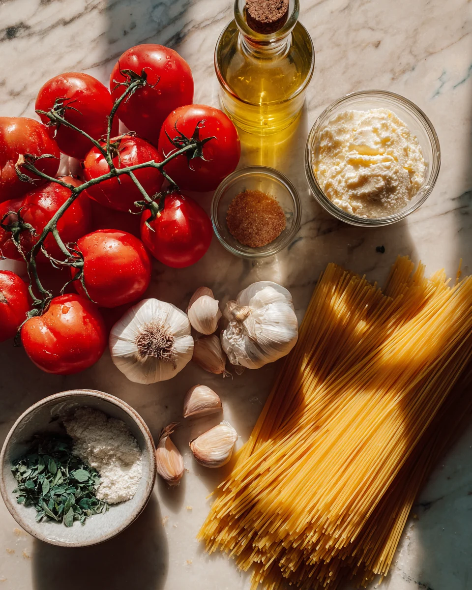 Creamy Fresh Tomato and Garlic Pasta