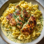 Creamy Garlic Butter Chicken with Egg Noodles