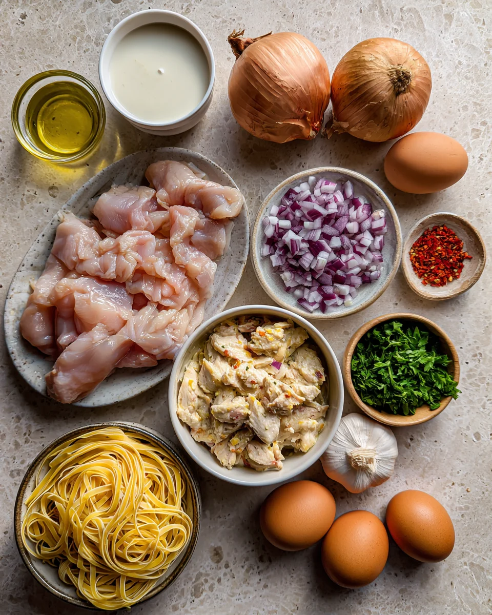 Creamy Garlic Butter Chicken with Egg Noodles