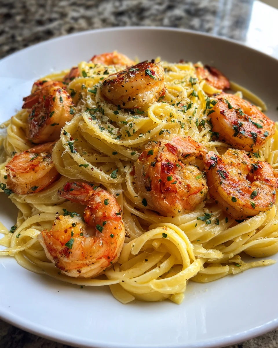 Creamy Garlic Butter Shrimp Pasta