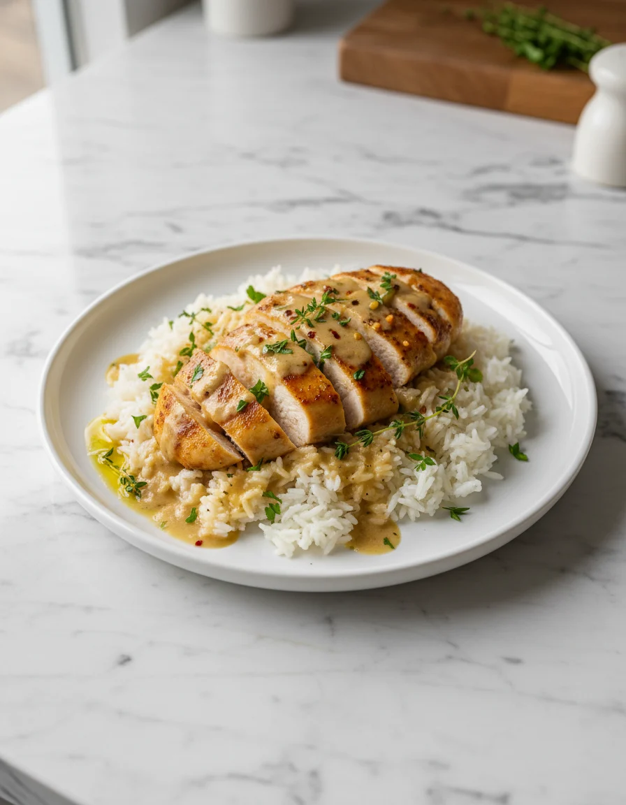 Creamy Garlic Chicken And Rice