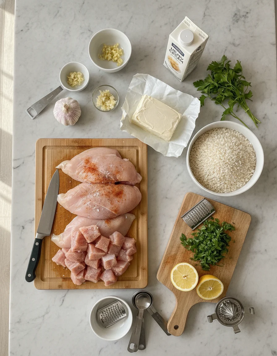 Creamy Garlic Chicken And Rice