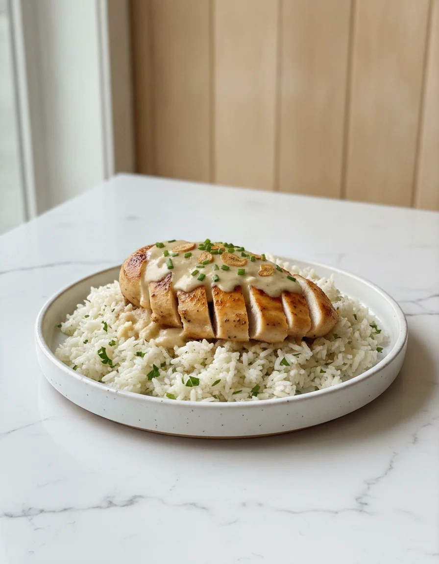 Creamy Garlic Chicken And Rice