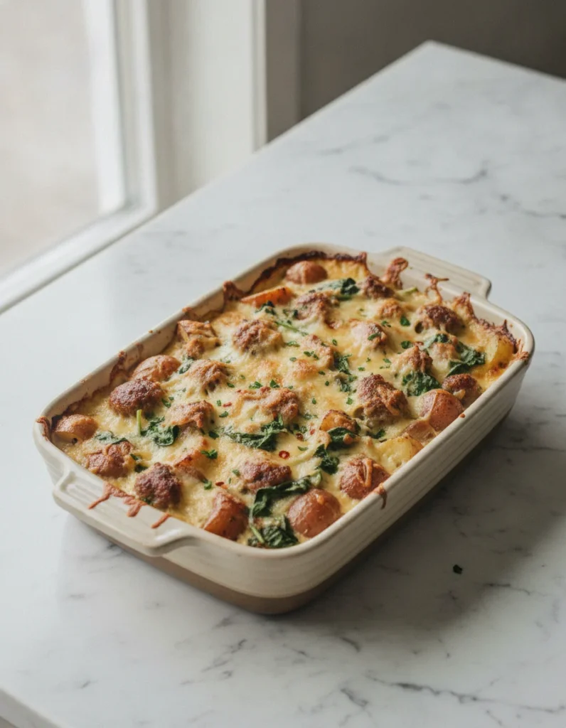 Creamy Sausage Potato Bake