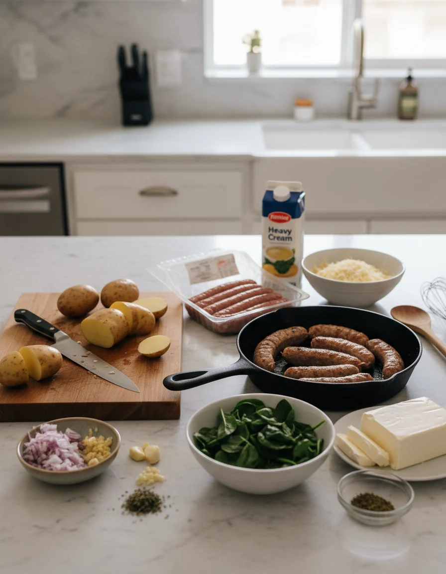 Creamy Sausage Potato Bake
