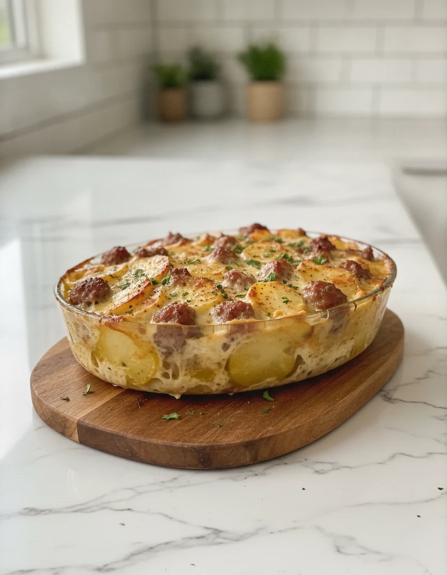 Creamy Sausage Potato Bake