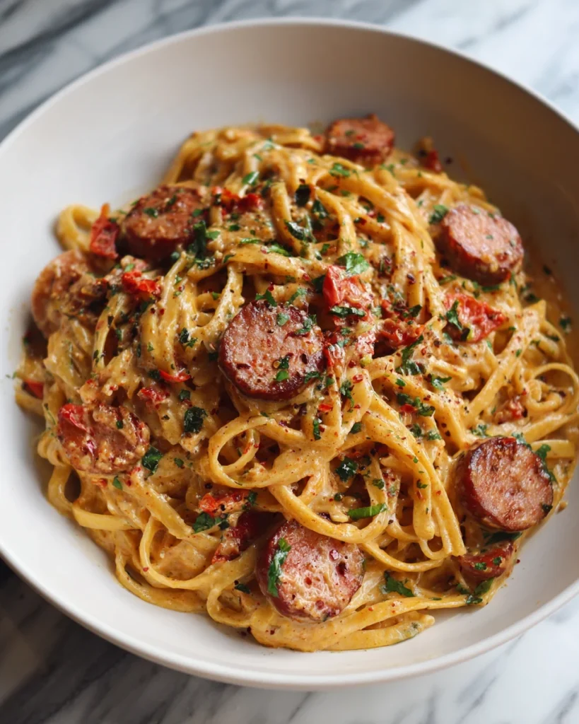 Creamy Spicy Cajun Sausage Pasta
