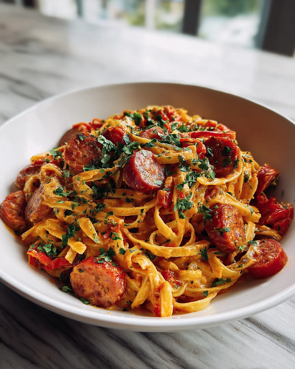 Creamy Spicy Cajun Sausage Pasta