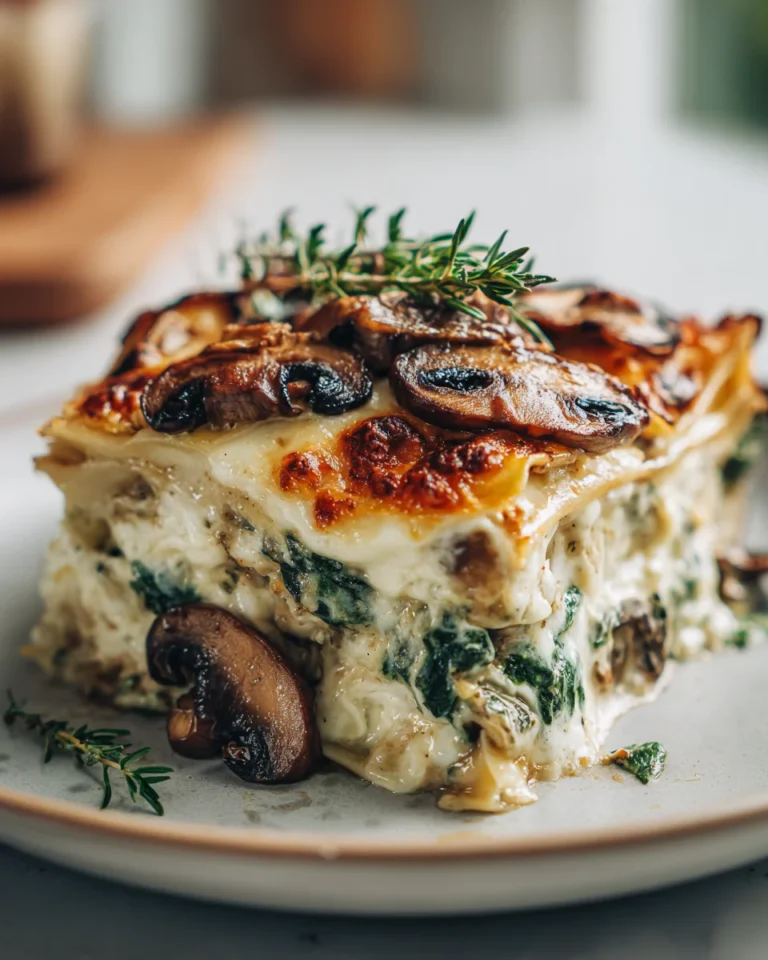 Creamy Spinach Mushroom Lasagna
