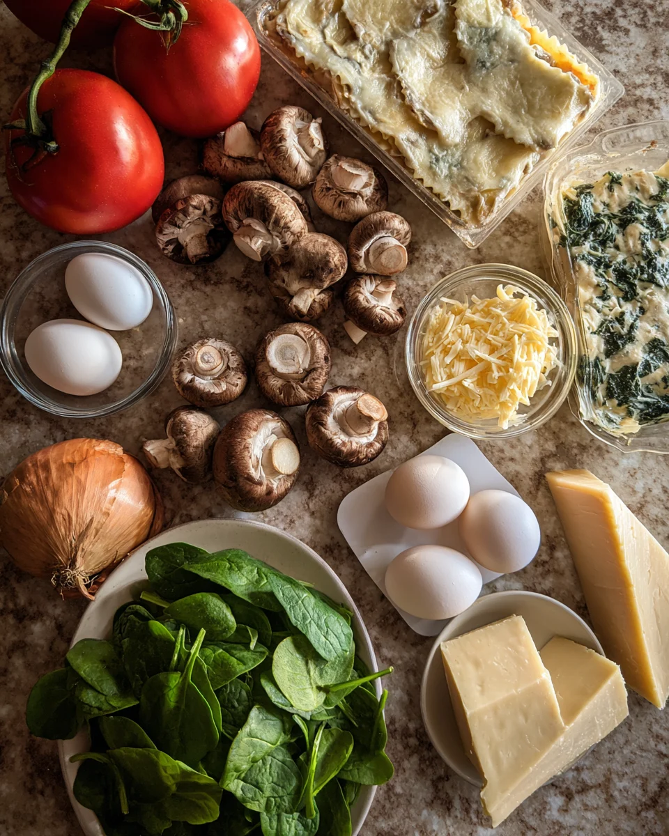 Creamy Spinach Mushroom Lasagna