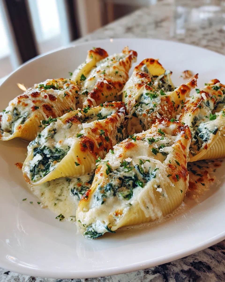 Creamy Spinach Stuffed Shells