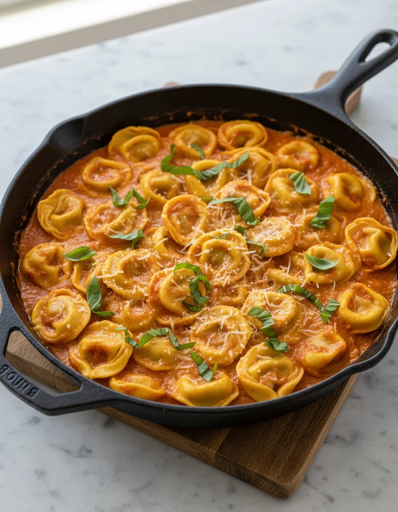 Creamy Tomato Tortellini Skillet