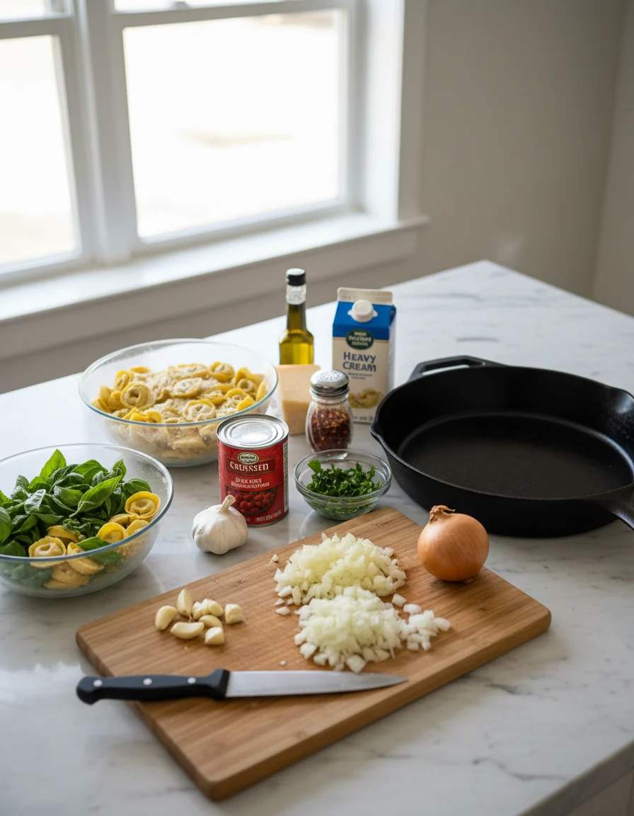 Creamy Tomato Tortellini Skillet