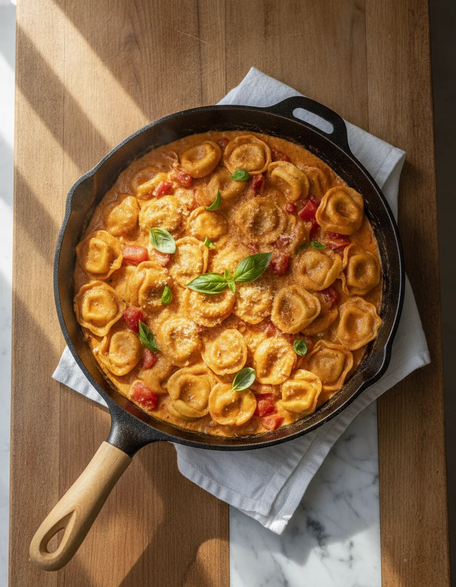 Creamy Tomato Tortellini Skillet
