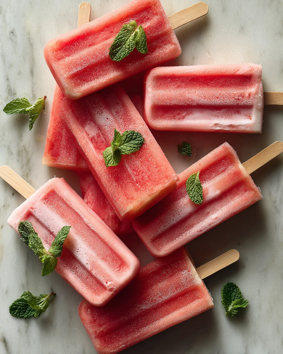 Creamy Watermelon Yogurt Pops