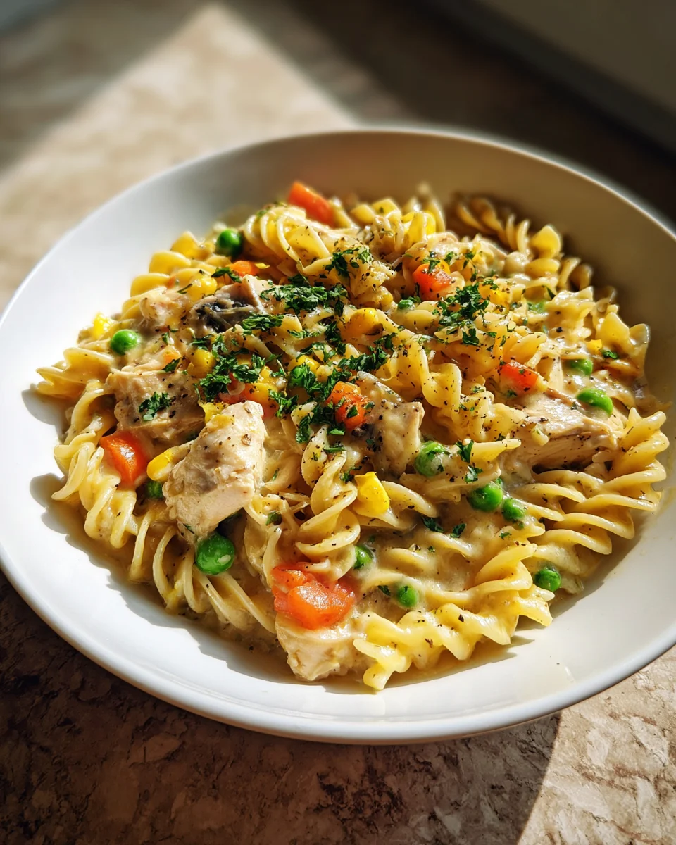 Crock Pot Chicken Pot Pie Pasta