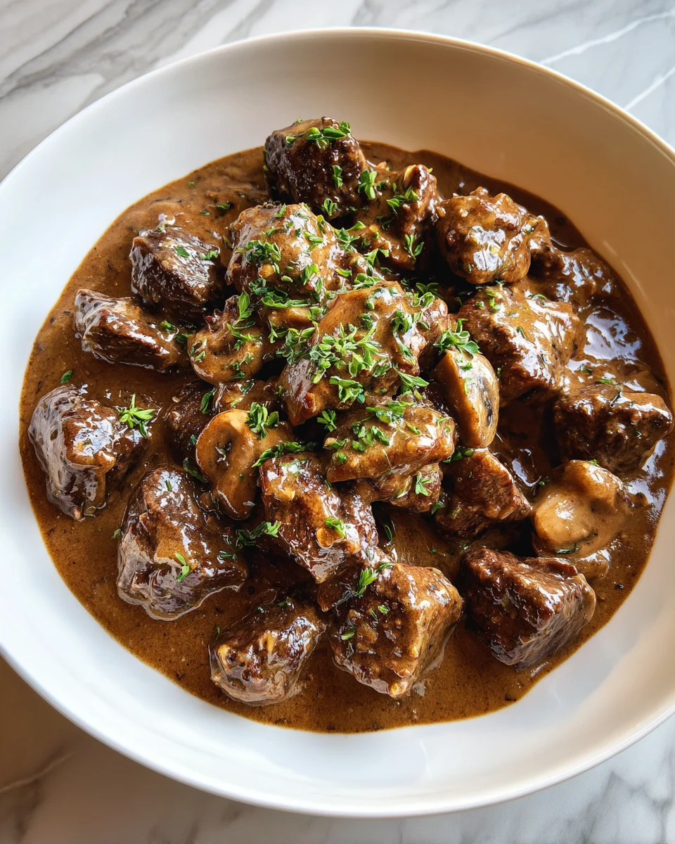 Crockpot Beef Tips and Gravy