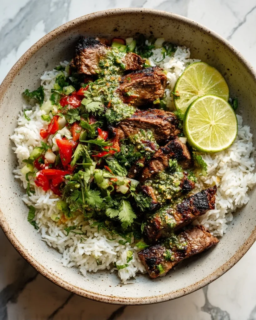 Fresh Cilantro Lime Steak Bowls