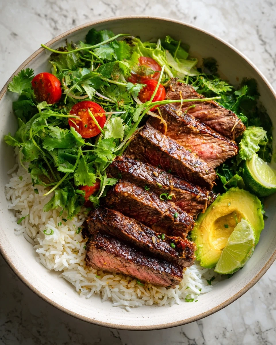 Fresh Cilantro Lime Steak Bowls