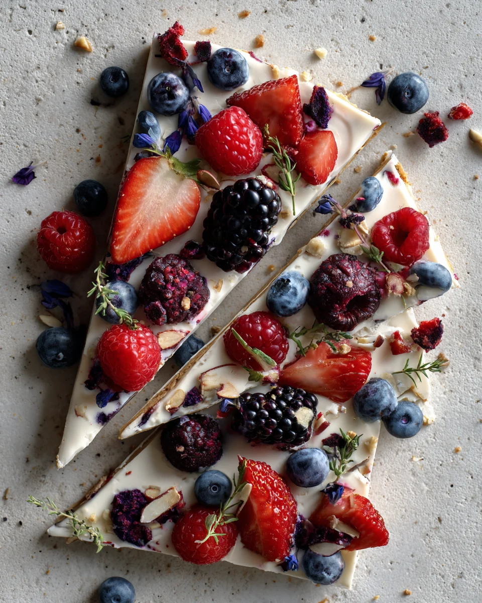 Frozen Greek Yogurt Berry Bark