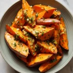 Garlic Butter Roasted Sweet Potatoes