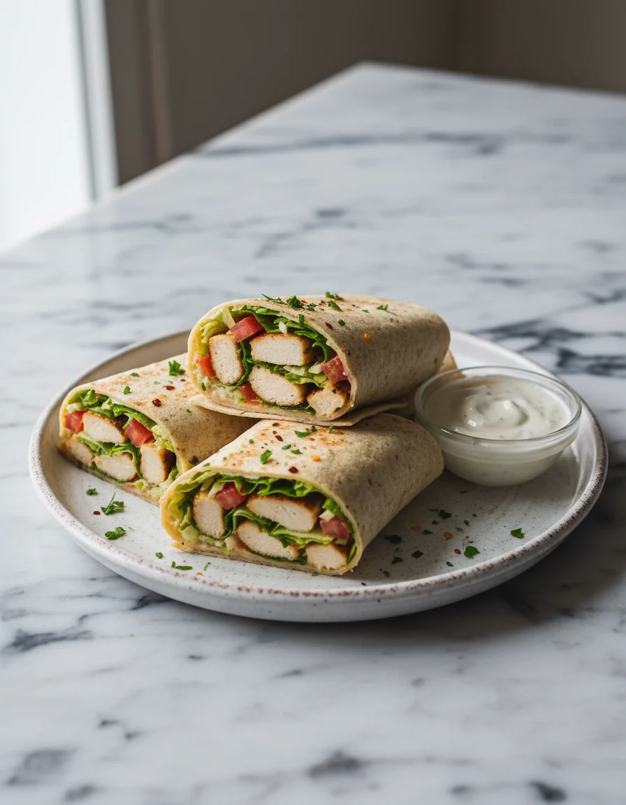 Garlic Ranch Chicken Wraps