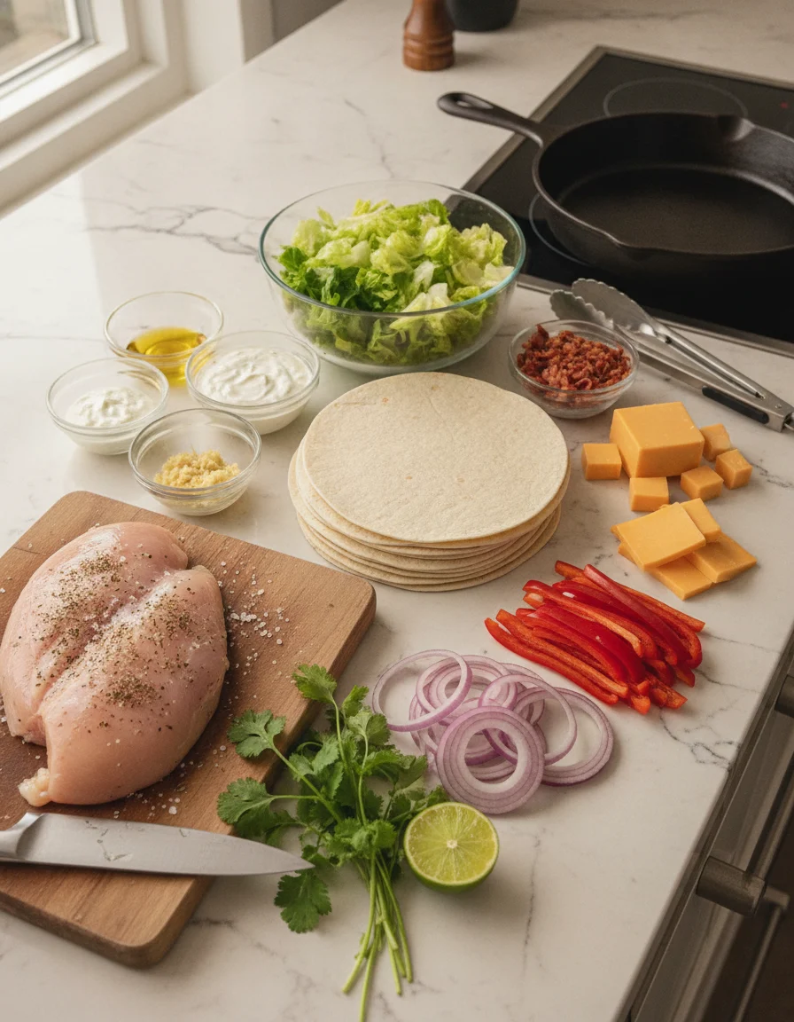 Garlic Ranch Chicken Wraps